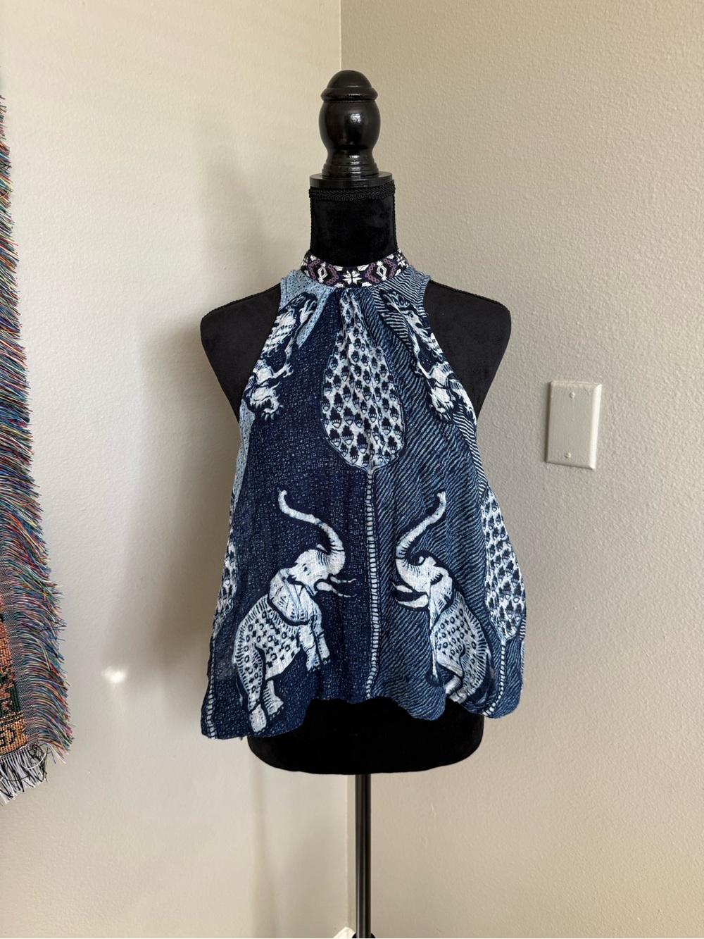 Free People Double Dutch Halter Elephant Crop Top